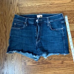 Mother The Charmer Fray Denim Shorts